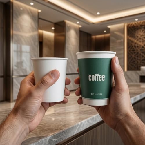 SELFIE CAT 25Pcs 10oz Double Wall Paper Cups for Majlis & Karak Tea
