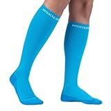 Authentic Graduated Compression Socks for Sports, Running, and Recovery (M-L, Blue)