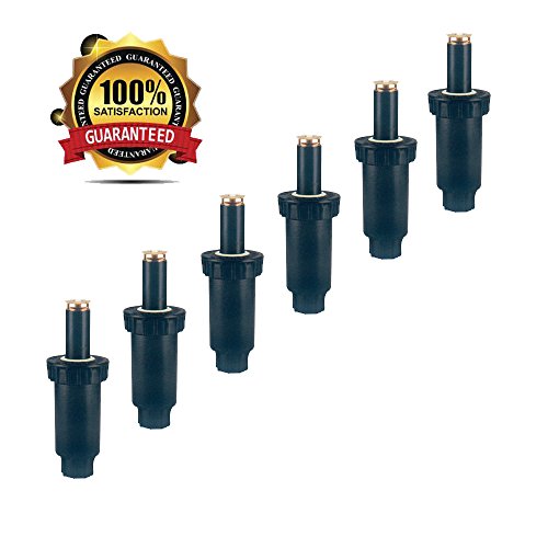 A7003 Automatic Sprinkler System - 6 Pack- 2" Plastic Pop-Up Sprinkler with Professional Brass Nozzle 180 Degree for Automatic Sprinkler System - Sprinkler Head 8  to 15  Coverage