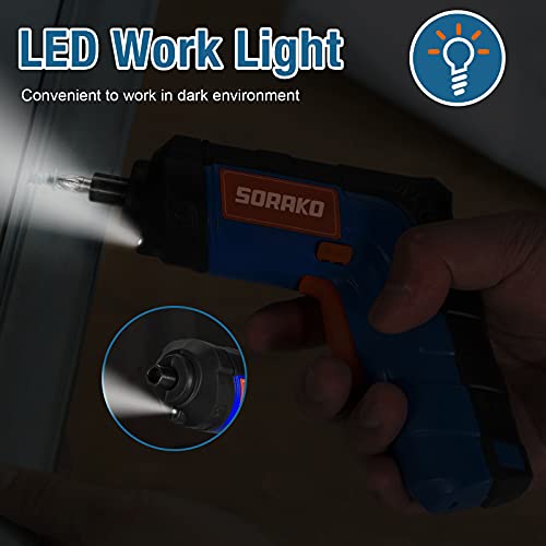Akkuschrauber 3.6V, SORAKO 6N·m Drehmoment 2000mAh Li-Ion-Akku, 180RPM und USB-Ladekabel, Magnet Spindelarretierung mit… – Bild 6