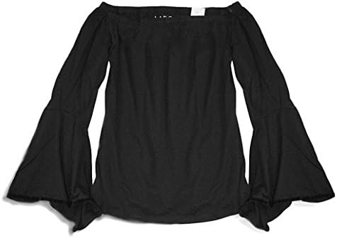 Women's Velvet Trim Bell Sleeve Shoulder Tee
