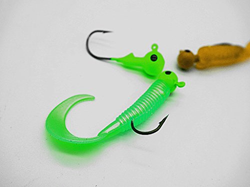Toasis Fishing Round Jig Heads Ice Fishing Lure Bait Hooks Assorted Sizes Pack of 20 (Green, 1/2-Ounce) - Thumbnail 3