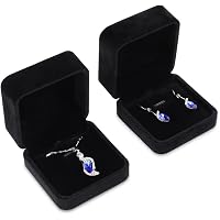WEIXINDIY Velvet Jewelry Gift Box For Necklaces & Pendants - 2.8 X 2.8 X 1.6 Inches, Protective Display Box (Purple)