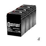 Mighty Max Battery ML4-6 - 6V 4.5AH SLA Battery replaces cp0660 gp645 lcr6v4p hk-3fm4.5 wp4-6 - 4 Pack brand product