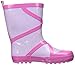 Kidorable Ballerina Rainboots, Pink, Size 9 M US, Natural Rubber Boots with Cotton Lining, Pull On Heel Tab & Non-Slip Sole