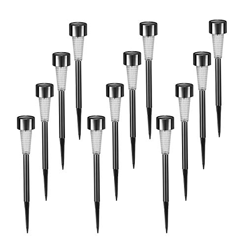 Sunwind Solar Pathway Lights Outdoor, Solar Lights Outdoor 12 Pack Solar Garden Lights Stainless Steel Waterproof for Lawn, Yard, and Driveway (Gunmetal) - Thumbnail 6