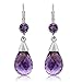 Gem Stone King 925 Sterling Silver Briolette Amethyst Drop Earrings For Women (10.00 Cttw, Gemstone Birthstone, 8X12MM)