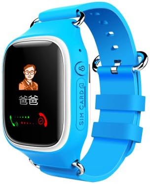URFUNNY Sweat&amp;water resistant Mini Portable Gsm/ Gprs/ GPS Watch Tracker for Kids Real Time Mini GPS Tracker call punction Anti loss2 Way Talking (blue A5)