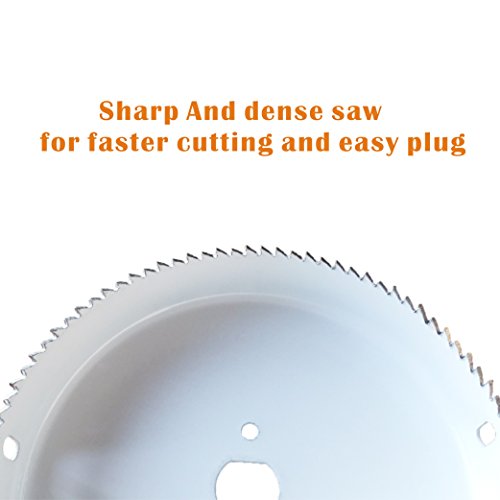 Hole Saw Kit, Meccion 19pcs Fast Wood, Plywood, PVC, Plastic, Plasterboard Hole Saws with Mandrels, Hex Key and Install Plate, Cut Diameter 3/4"-5" Full Set in Storage Box