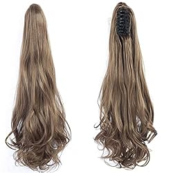 22 Inch Long Wavy Hair Ponytail Synthetic Wrap On