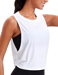 CRZ YOGA Pima Cotton Cropped Tank Tops for Women