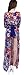 UGET Women's Colorful Floral Boho Beach Dress Split Long Cover Up Dress US 4-6 /L Blue