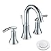 Enzo Rodi Two-handle High-arc Lead-free Brass Widespread Bathroom Faucet with Ceramic Valve and Full-copper Lift Pop Up Drain Assembly, Chrome, ERF2313346CP-10