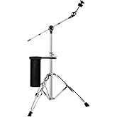 keerpusi Cymbal Stand with Drum Sticks Holder, Adjust high Boom and Straight Combo,Double Braced Legs with Rubber Feet Ride and Crash cymbal stands