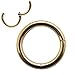NewkeepsR 3PCS-1.2mm Rose Gold Anodised Hinged Clicker Nose Hoop Rings, 16 Gauge 316L Steel Seamless Segment Sleeper Earrings Piercing-7/8/9mm