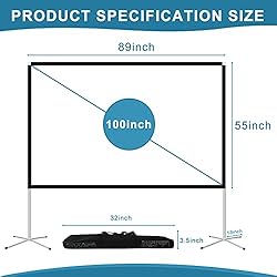 Projector Screen and Stand 100 Inch Portable