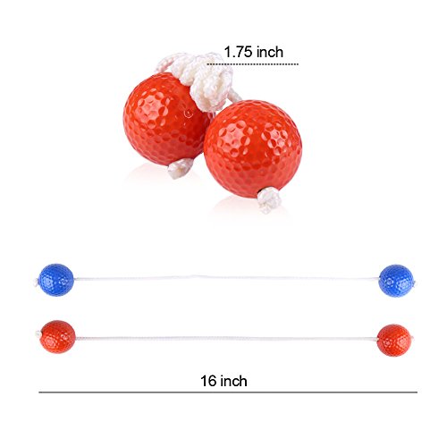Freshday 6 Pairs Ladder Toss Ball Replacement Ladder Balls Bolos Bolas Ladder Balls Golf Balls- 3 Pairs Red + 3 Pairs Blue