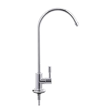 Chrome Finish Non Air Gap Kitchen Water Filter Faucet Goose Neck