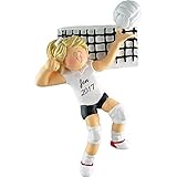 Volleyball Personalized Christmas Ornament - Girl - Blonde Hair - Handpainted Resin - 5
