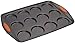 Rachael Ray Yum-o! Nonstick Bakeware 12-Cup Oven Lovin' Whoopie Pie Pan, Gray with Orange Handles