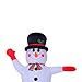 HOMCOM Waving Snowman Indoor/Outdoor LED Inflatable Holiday Christmas Yard Decoration, 8', Multicolor