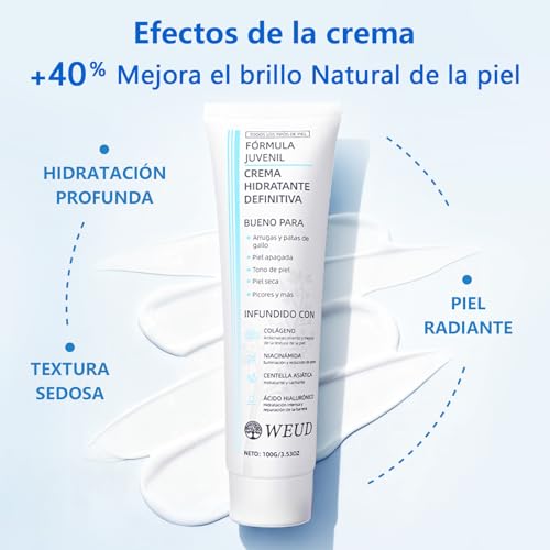 WEUD Skin Care Coreano 5 En 1 Kit, con 1 Crema Hidratante Centella + Tonico 5X Vitamina C Activa + 1 Cremas de Ojos Retinal + 1 Serum Centella + 1 Serum Péptidos Propóleo, para Todo Tipo de Piel
