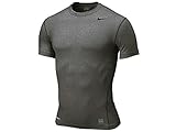 Nike Men's Pro Combat Core SS Compression Training Shirt, Carbon Heather Grey