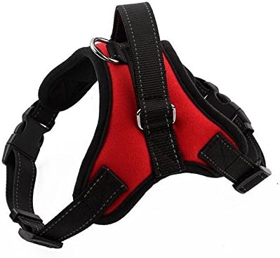 JIngwy Comfortable Harness and Leash Set with Handle Suit for Small Medium and Large Dogs/Pets 4 Sizes S/M/L/XL 3 colors Optional (S, Red)