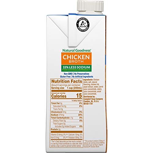 SWANSON NATURAL GOODNESS CHICKEN BROTH, 48 OZ. CARTON