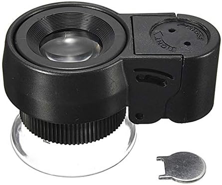 KTYX Portable Magnifier with LED Lights Magnifier Portable Microscope with Holster, Black 45x Magnifying Glass