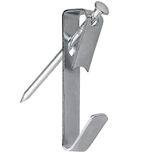 ANCRIS 60pc Picture Frame Hook Kit - Heavy Duty Picture Hanging Hooks with Nail, Supports 50lbs on Plasterboard, Hard Wall, Brick, Stud Wall, Silver