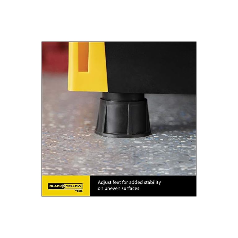 Original Black & Yellow 4Tier Storage Shelving Unit, Indoor/Outdoor