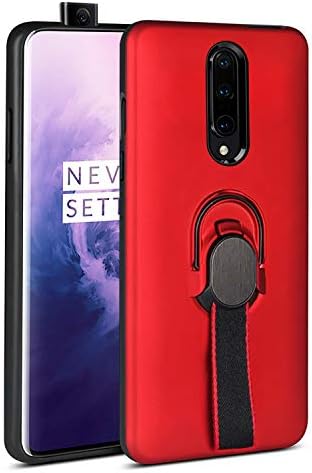 Setber OnePlus 7 Pro Case, Slim Fit Dual Layer Heavy Duty Protection Case with Kickstand and Finger Strap for OnePlus 7 Pro -Red