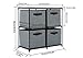 Homebi 4-Drawer Storage Chest Shelf Unit Storage Cabinet Multi-Bin Organizer with Removable Non-Woven Fabric Bins in Grey,25
