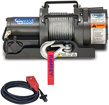 Ramsey 111099 Winch (TR-5000 36 HP Motor with a mounting platform and fairlead, includes 50' of 1/4" galvanized aircraft cable and replaceable clevis hook)