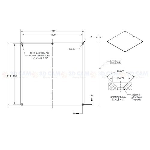 RepRap Champion 3D Printer Aluminum Heated Bed Build Plate 3Point Adjustment RepRap Prusa i3