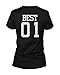 365 Printing Best 01 Friend 01 Matching Best Friends T-Shirts BFF Tees for Two Girls Friends (Left- Medium/Right- Medium) Black