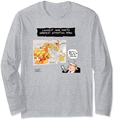 Unisex Joel Pett: Afghanistan and Trump Long Sleeve T-Shirt Medium Heather Grey