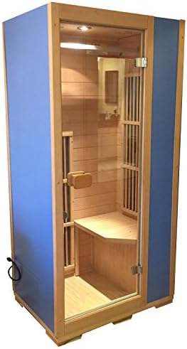 1 Person Low EMF Carbon Fiber Infrared Panels Solid Hemlock Wooden Family Sauna by Durasage for Indoor