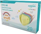 EUROPAPA FFP2 Masks S Small Size 20pcs 5-Ply Respirators Individually Packed EU view 1