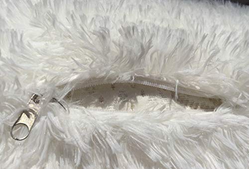 Luxurious Faux Fur Body Pillow Cover with Long Hair, Removable with Sturdy Zipper Closure, Ultra Soft For More Comfort and Fits up To 20 X 54 in Body Pillow (Choice of Colors) (White)