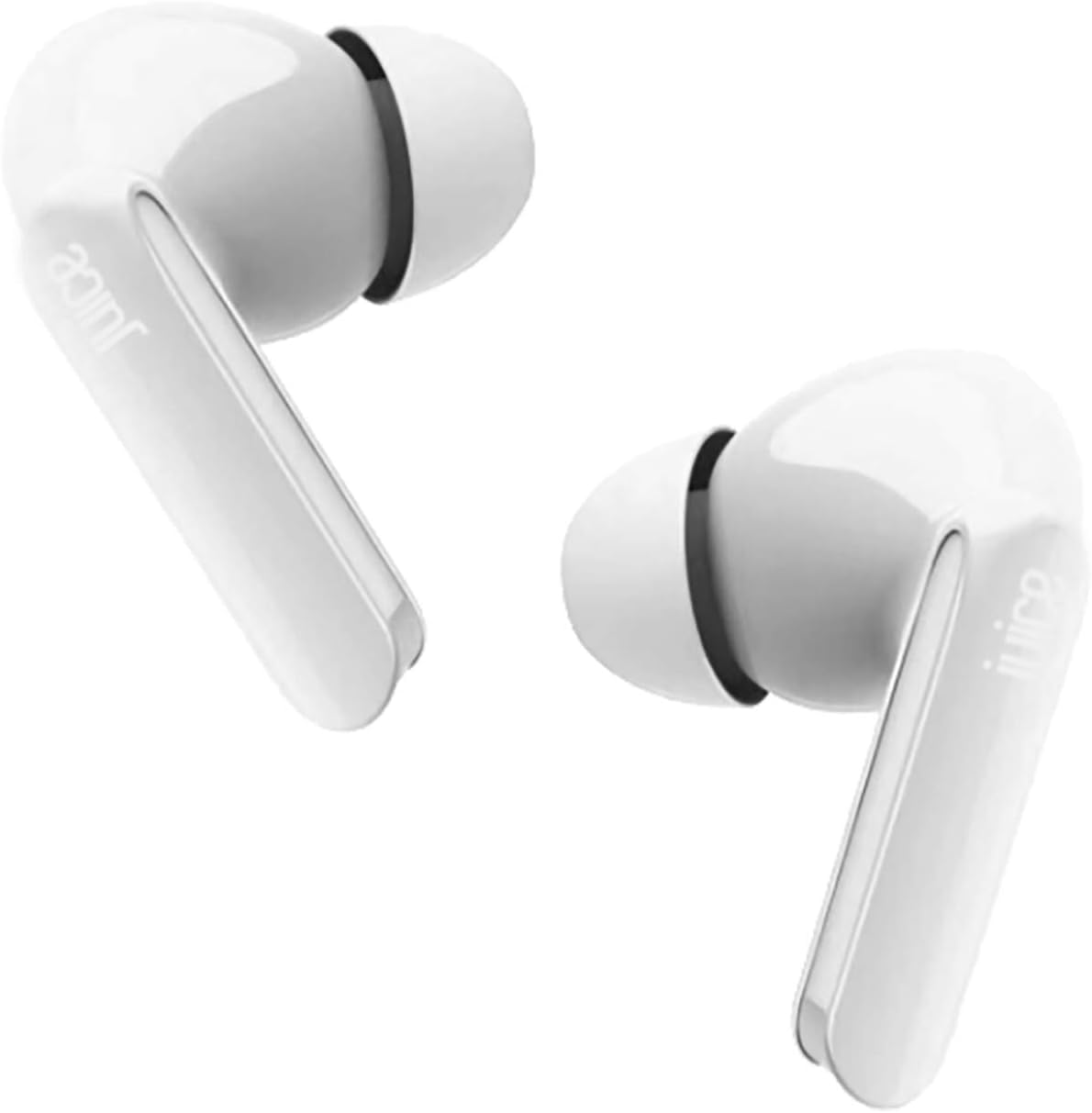 Juice Airphones Play Wireless Earbuds – Bluetooth Headphones with 14H Playtime, Fast 1H Charge, Lightweight Design – White