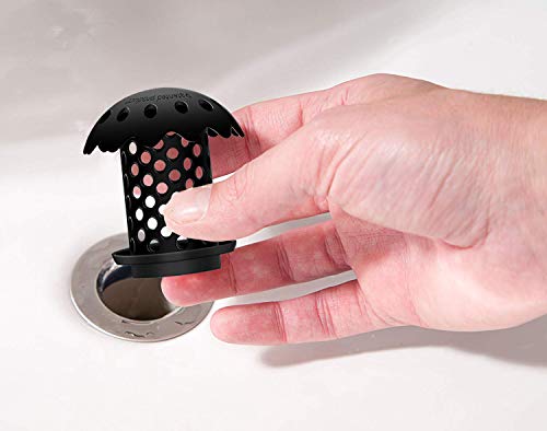 Plunack Drain Protector Hair Catcher, Hair Strainer, Flexible Snare, Sink Drain Protectors Hair Catchers for Bathtubs and Sinks, 2 Pack (Gray) - Thumbnail 4
