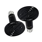 Wuhostam 100W 2 Pack Ceramic Heat Lamp ,Black Infrared Bulb Emitter Lamp Infrared Ceramic Heat Lamp Bulb for Pet Coop Heater Reptile Chicken Turtle Brooder Bulb
