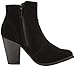 Breckelle's Heather-34W Faux Suede Chunky Heel Synthetic Ankle Boots for Women, Black Suede, 8