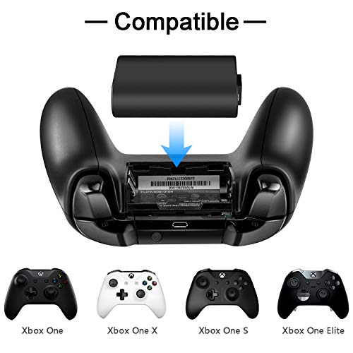 Xbox One Controller Battery Pack Play & Charge kit,2Pcs X 1600 mAh Rechargeable Batteries with
