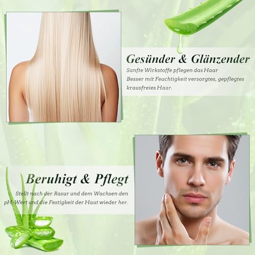 Aloe Vera Gel 300 ml - 100% Natural Aloe Vera Moisturising Cream for Face, Body and Hair, Soothing Nourishing Natural Cosmetics for Dry Stressed Skin, After Sun Sunburn
