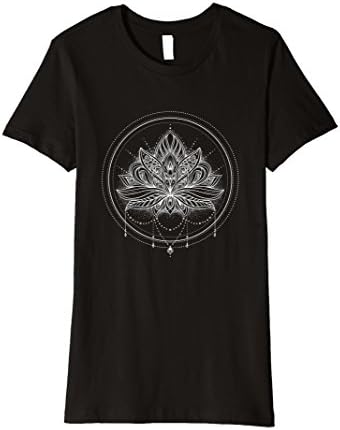 Womens Buddhism T-Shirt: Lotus Flower Circle Mandala Hindu Artwork XL Black