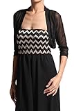 TheMogan Women's Sheer Mesh 3/4 Sleeve Bolero Open Cardigan
