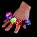 24 Pack - LED Light Up Porcupine Spike Rings Bulk - Blinky Jelly Ring Party Favor for Bar and Parties - Assorted Colors